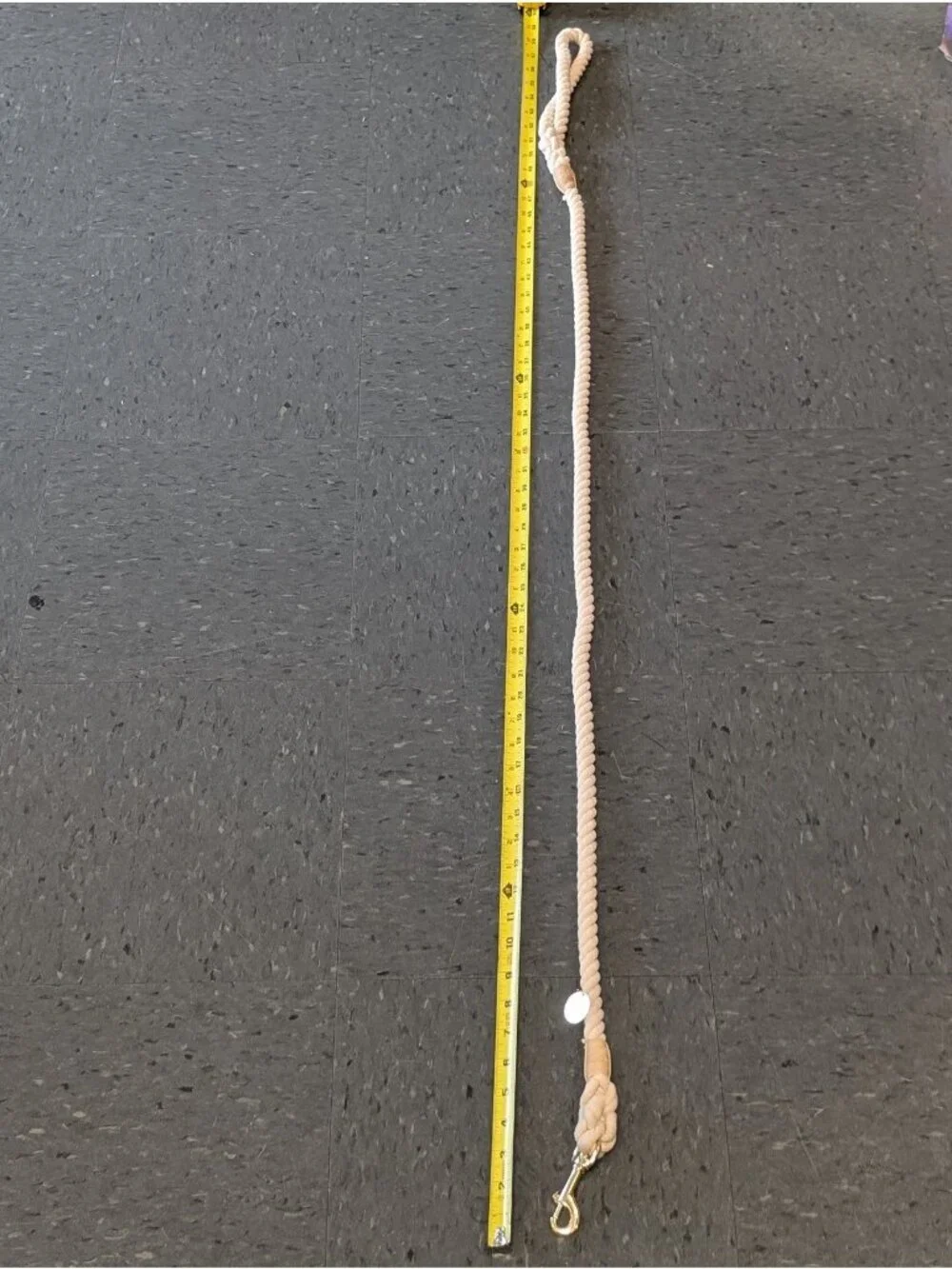 Lucky Pup Cotton Rope Dog Leash Cream Gold Hardware Handcrafted Under 2 pk